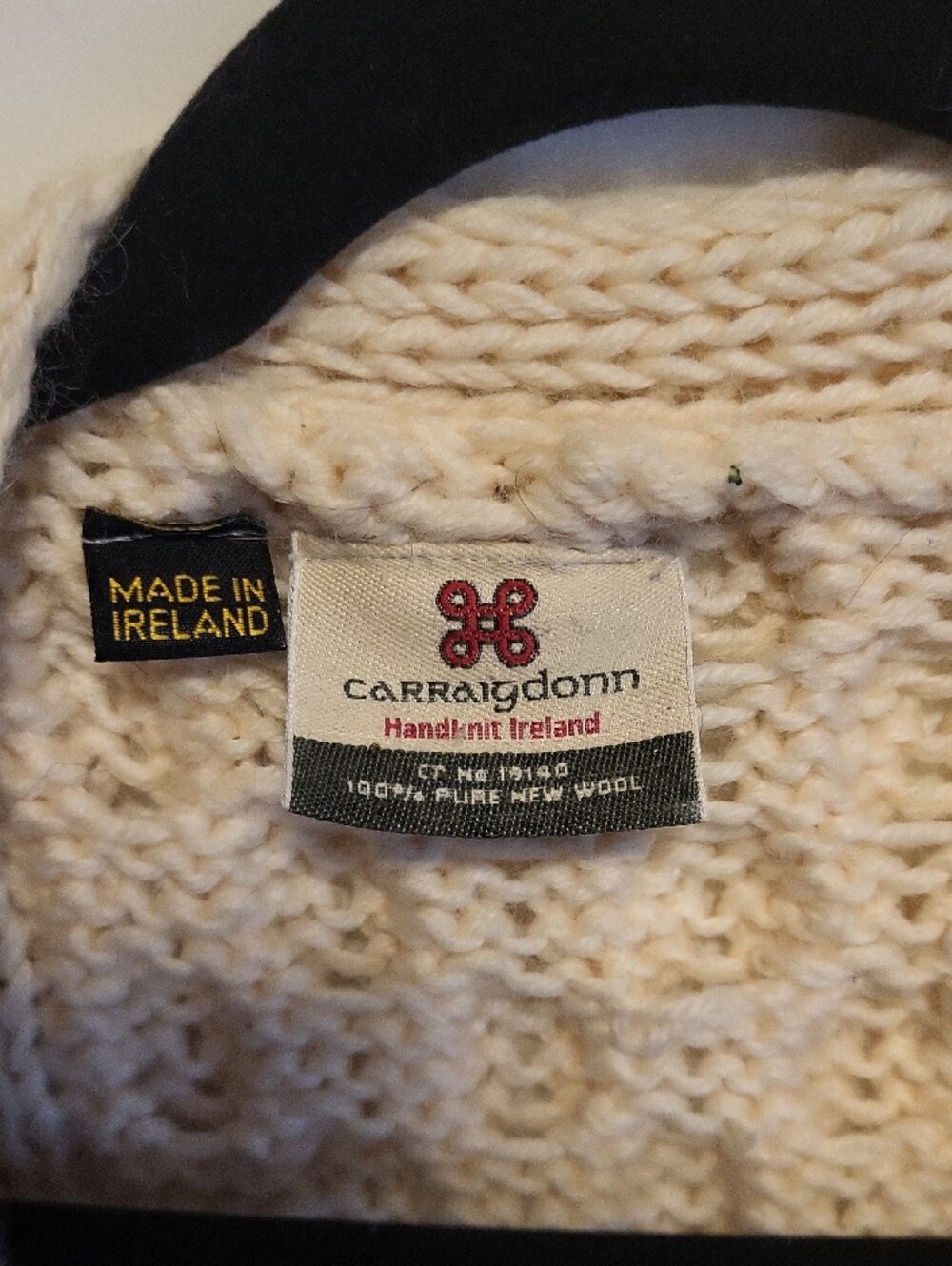 Cable Knit Button-Front Cardigan Sweater - Cream - Picture 2 of 5
